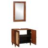 vidaXL Bathroom Cabinet 2 pcs Black and Gold Solid Mango Wood