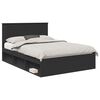 vidaXL Bed Frame with Headboard Black 140 x 190 cm Solid Pine Wood