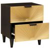 vidaXL Bedside Cabinet with Drawer Black and Gold 40 x 33.5 x 46 cm