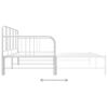 vidaXL Pull-out Sofa Bed Frame without Mattress White Metal 90x200 cm