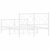 vidaXL Metal Bed Frame without Mattress with Footboard White 120x200cm
