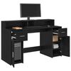 vidaXL Desk with Drawer Black oak 140 x 55 x 91 cm Engineered wood