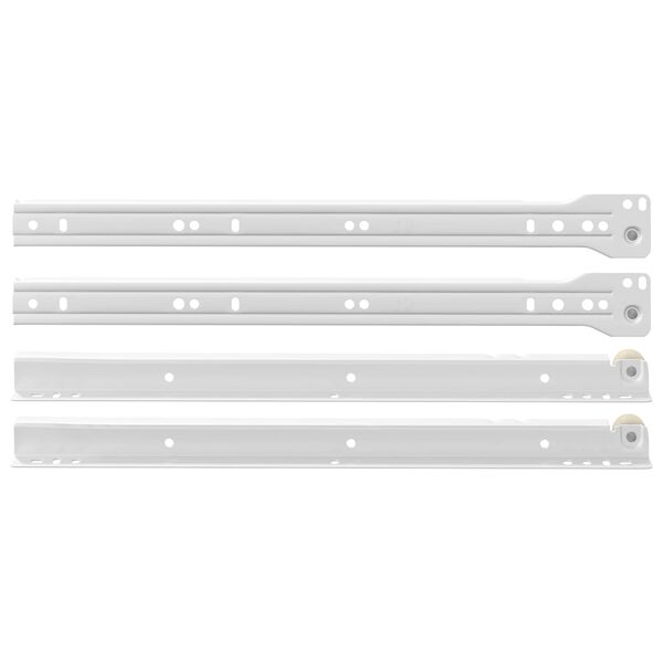 vidaXL Drawer Slide 63 pcs White Steel