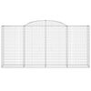 vidaXL Arched Gabion Baskets 2 pcs 300x50x140/160 cm Galvanised Iron