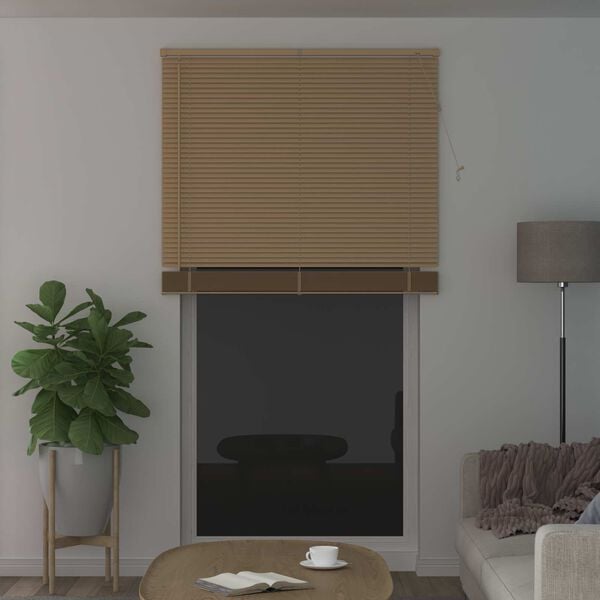 vidaXL Venetian Blind Manual Light Brown with Pattern 213 x 120 cm PVC