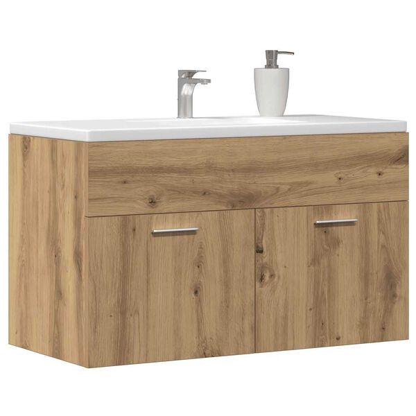vidaXL Bathroom Sink Cabinet Artisan Oak 80x38.5x46 cm Engineered Wood
