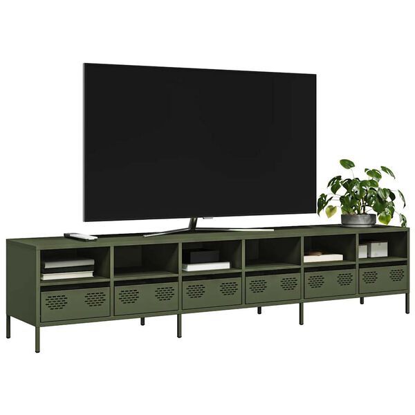vidaXL TV Cabinet Olive Green 202x39x43.5 cm Cold-rolled Steel