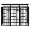 vidaXL Outdoor Dog Kennel with Roof Steel 5.53 m²