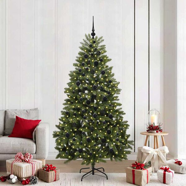 vidaXL Artificial Christmas Tree Green 210 cm PVC and Metal