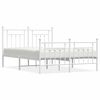 vidaXL Metal Bed Frame without Mattress with Footboard White 140x190cm
