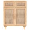 vidaXL Sideboard Brown 60x30x75 cm Solid Wood Pine and Natural Rattan