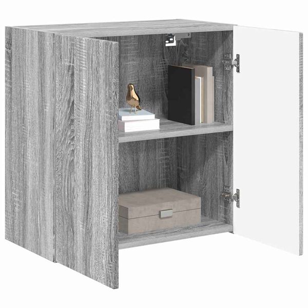 vidaXL TV Wall Cabinet Grey Sonoma 59.5 x 31 x 60 cm Engineered Wood