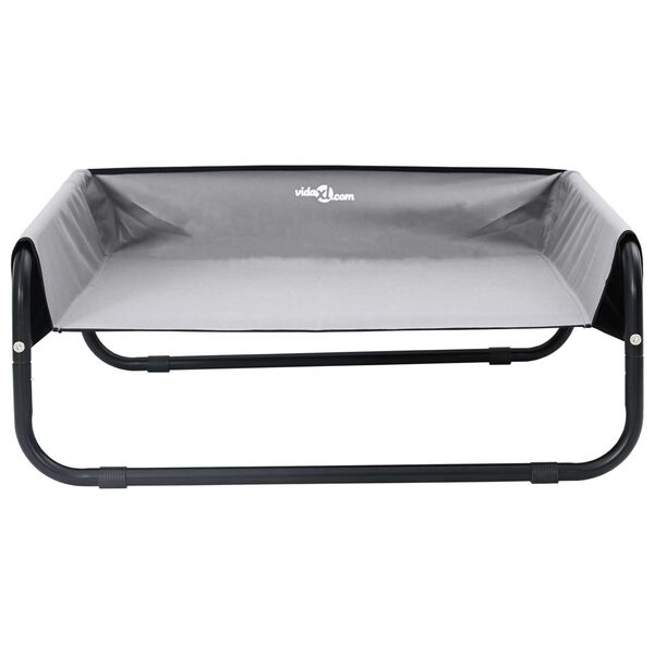vidaXL Dog Bed Folding Manual Light Grey 70 x 70 x 28.5 cm Steel