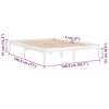 vidaXL Bed Frame without Mattress White Solid Wood Double