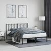 vidaXL Metal Bed Frame without Mattress with Headboard Black 140x190cm