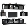 vidaXL 6 Piece TV Cabinet Set Black Engineered Wood