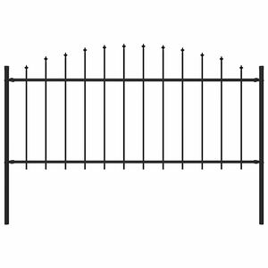 vidaXL Garden Fence "Woerden" with Spear Top Steel 170x75 cm Black