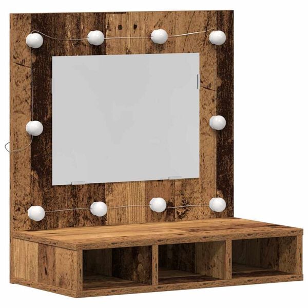 vidaXL Mirror Cabinet Old wood 60 x 31.5 x 62 cm Engineered Wood