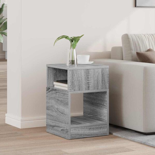 vidaXL End Table Grey Sonoma 30.5 x 30 x 45 cm Engineered Wood