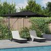 vidaXL Roma Parasol Black 286 x 285 x 270 cm Aluminium and Polyester
