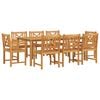 vidaXL Garden Dining Set 9 pcs 8-Seaters Brown Solid Acacia Wood