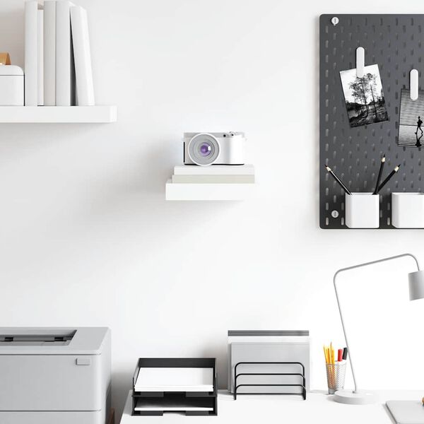 vidaXL Floating Wall Shelf High Gloss White 23x23.5x3.8 cm MDF