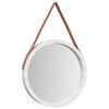 vidaXL Wall Mirror with Strap White &Oslash; 35 cm