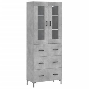 vidaXL Highboard Concrete Grey 69.5x34x180 cm Engineered Wood