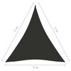 vidaXL Sunshade Sail Oxford Fabric Triangular 5x7x7 m Anthracite