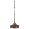 vidaXL Industrial Hanging Lamp Grey Iron & Solid Wood 35 cm E27