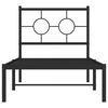 vidaXL Metal Bed Frame without Mattress with Headboard Black 75x190cm
