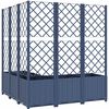 vidaXL Garden Planter with Trellis Blue Grey 120x120x136 cm PP