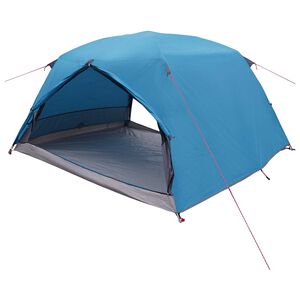 vidaXL Backpacking Tent 4-Person Blue 185T Polyester with PU Coating