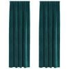 vidaXL Blackout Curtains 2 pcs Dark Green 140 x 260 cm Velvet