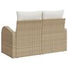 vidaXL Garden Sofa Beige 124 x 62 x 69cm Poly Rattan