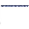 vidaXL Manual Retractable Awning 450x300 cm Blue and White