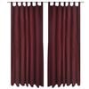 2 pcs Bordeaux Micro-Satin Curtains with Loops 140 x 245 cm