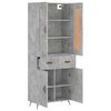 vidaXL Highboard Concrete Grey 69.5x34x180 cm Engineered Wood