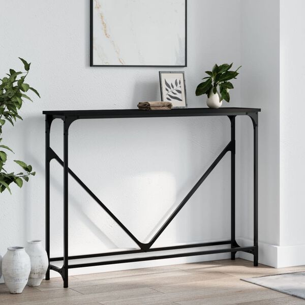 vidaXL Console Table Black 102x22.5x75 cm Engineered Wood
