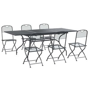 vidaXL Garden Dining Set 7 pcs Anthracite 212 x 90 x 76 cm