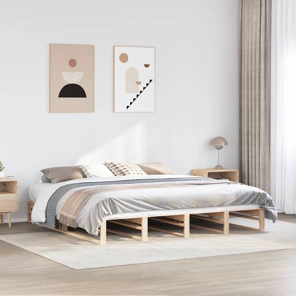 vidaXL Bed Frame without Mattress 180x200 cm Super King Solid Wood Pine
