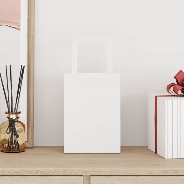vidaXL Paper Bags 250 pcs with Handles White 15x8x21 cm