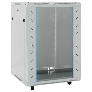 vidaXL Network Cabinet with Storage Grey 60 x 60 x 80 cm Steel