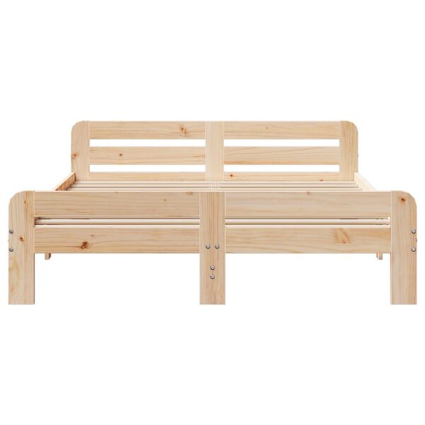 vidaXL Bed Frame without Mattress 150x200 cm King Size Solid Wood Pine