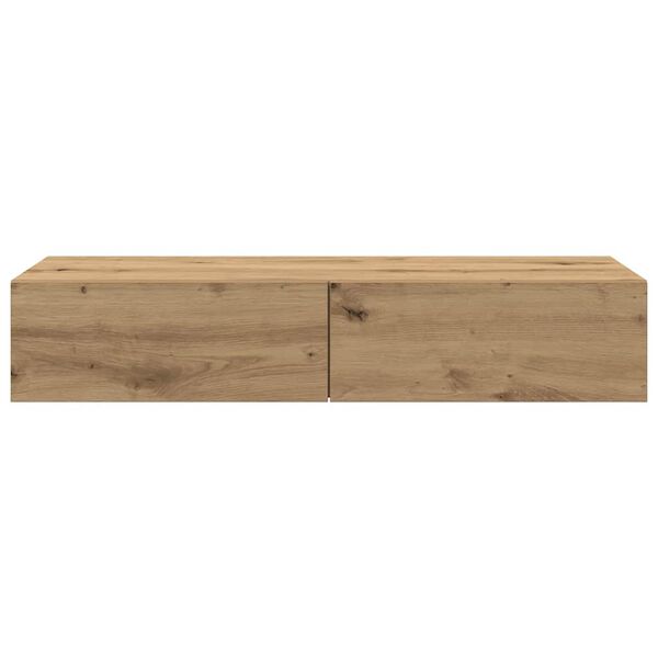 vidaXL Wall Shelf with Drawers Artisian Oak 100x36x19 cm Engineered Wood