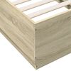 vidaXL Bed Frame with LED without Mattress Sonoma Oak 75x190 cm Small Single