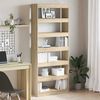 vidaXL Book Cabinet Sonoma Oak 80 x 30 x 198 cm Engineered Wood