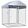 vidaXL Dog Kennel | Silver | Galvanized steel, Polyethylene | Large | Locks