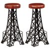 vidaXL Bar Stools 2 pcs Real Leather