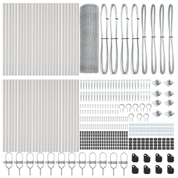 vidaXL Fence Post Silver 100 x 0.8 m (25 mm mesh) Steel